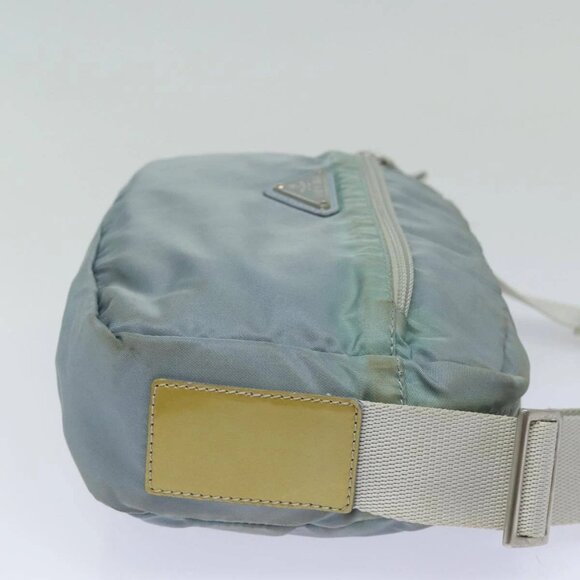PRADA Shoulder Bag Nylon Light Blue Silver Auth 84645 - Picture 3 of 15